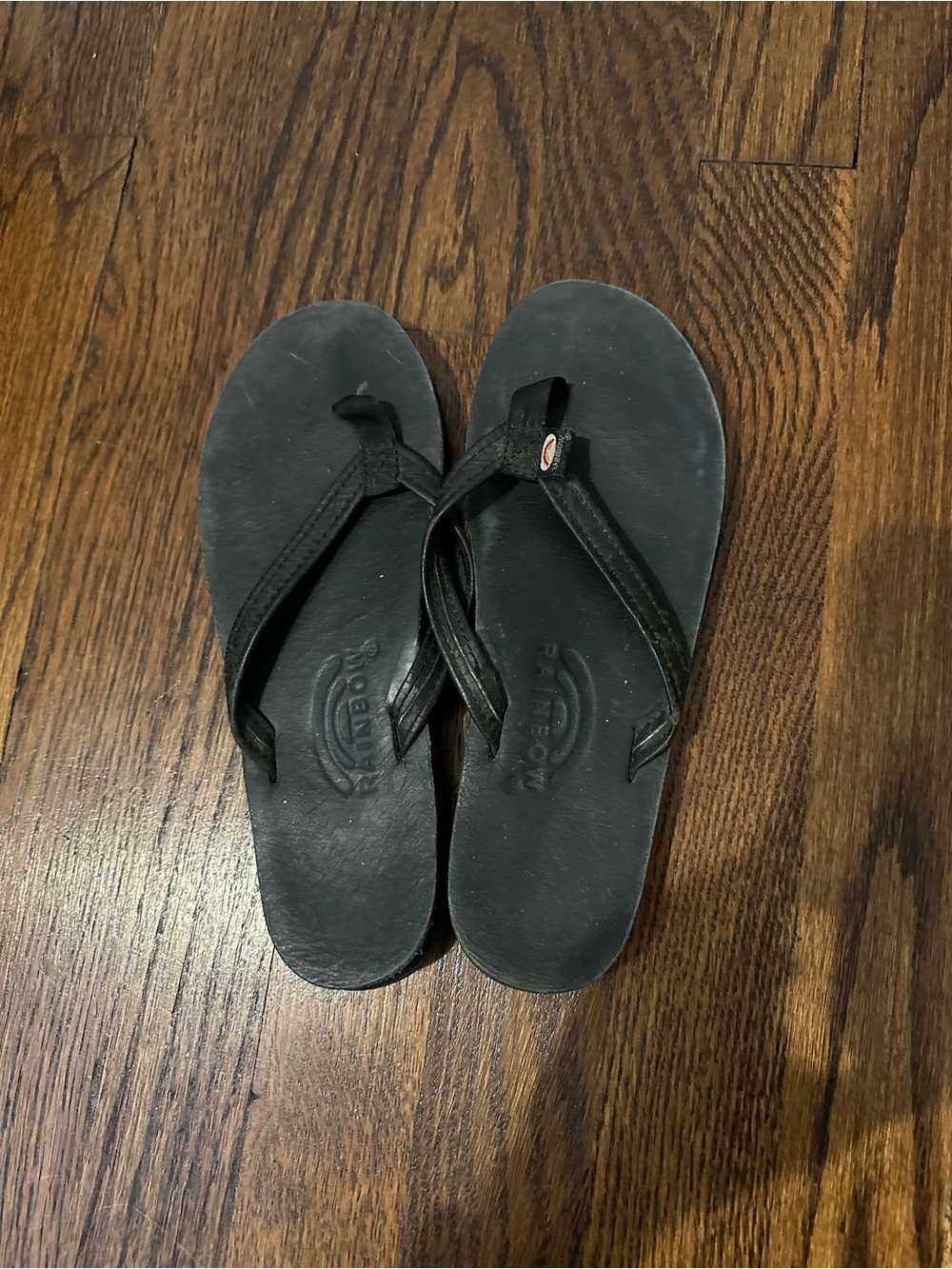 Reef Black Leather Thong Sandals